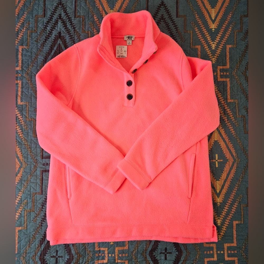 J. Crew Vibrant Pink Cowl Neck Sweater